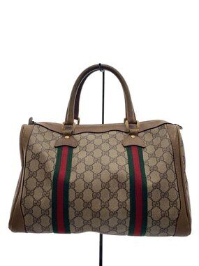 Gucci Boston Bag GG Plus Sherry Brown All over